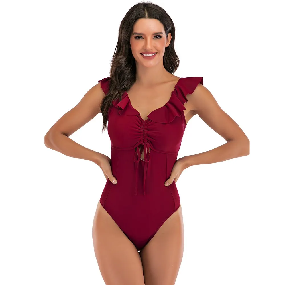 CPUTAN Leopard print bikini 2020 High cut one piece swimsuit female monokini Bandage push up swimwear women bathing suit Brazil