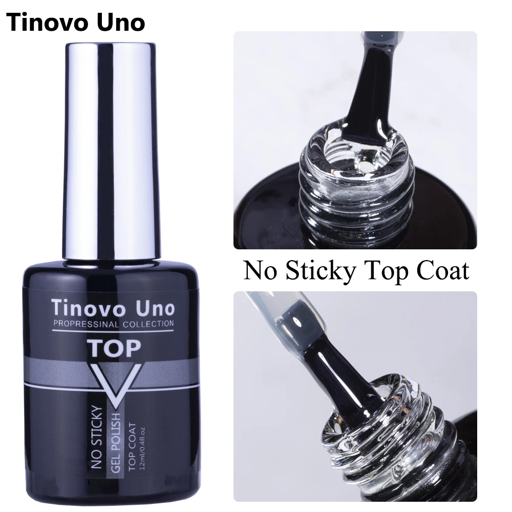 Tinovo Uno Top Coat No Sticky UV Gel Nail Polish 12ml Glossy Diamond Topcoat No Wipe Semi Permanent Vernis Gellak for Nail Art gel nail polish gel nail varnish nail polish finish