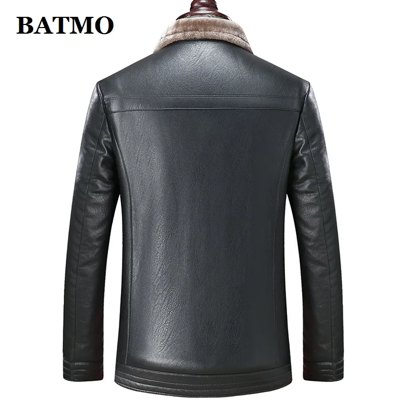 BATMO Новое поступление зимние толстые мужские парки из искусственной кожи, мужские зимние теплые пальто, Толстые мужские куртки, 8810