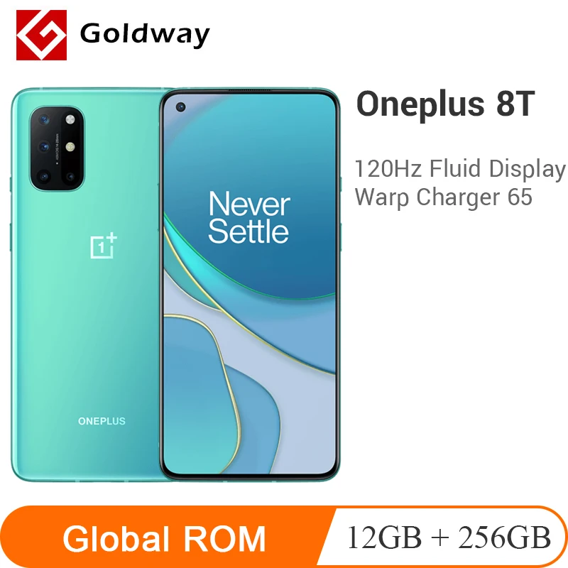 Новый OnePlus 8T 8 T 12GB 256GB смартфон 120Hz жидкокристаллический AMOLED дисплей 5G