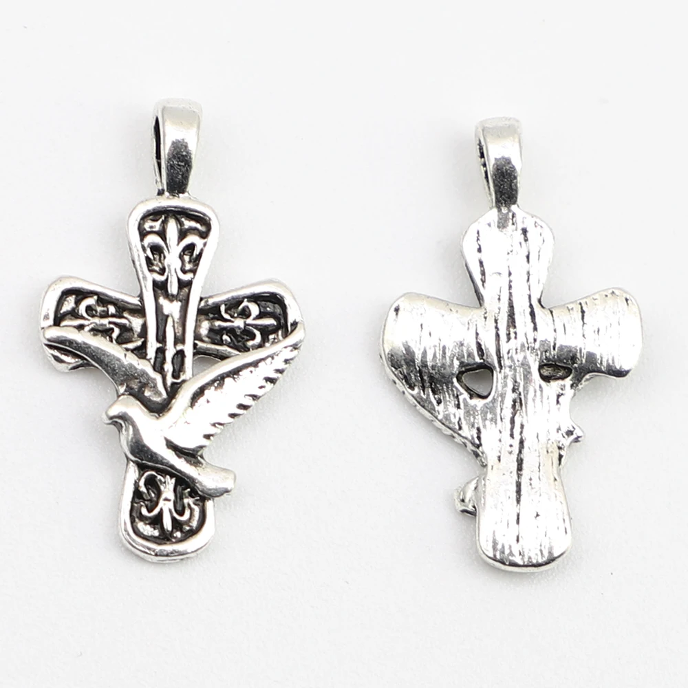 100 шт. духа голубь очаровательный крестик-кулон | Украшения и аксессуары