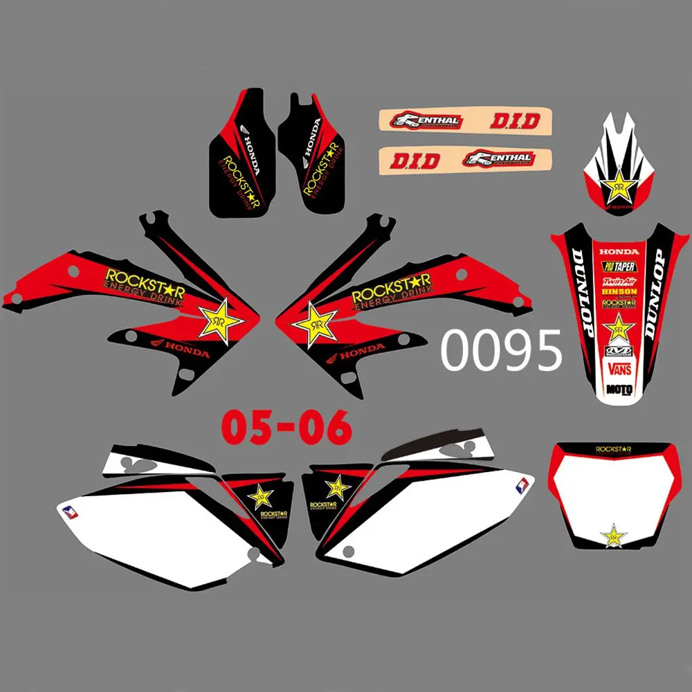 

for HONDA CRF450R CRF450 2005-2006 New Full Graphics Decals Stickers Custom Number Name Glossy Bright Stickers Waterproof