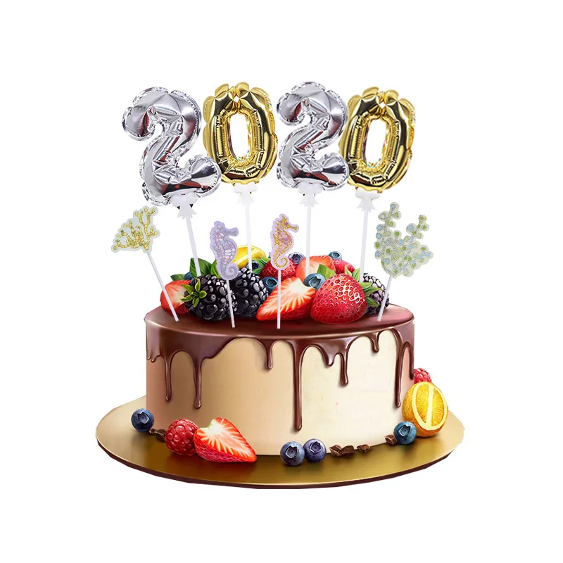1Pcs Happy Birthday Foil Number Balloon Cake Topper Kids Wedding Party Decor Automatic Inflatable | Дом и сад