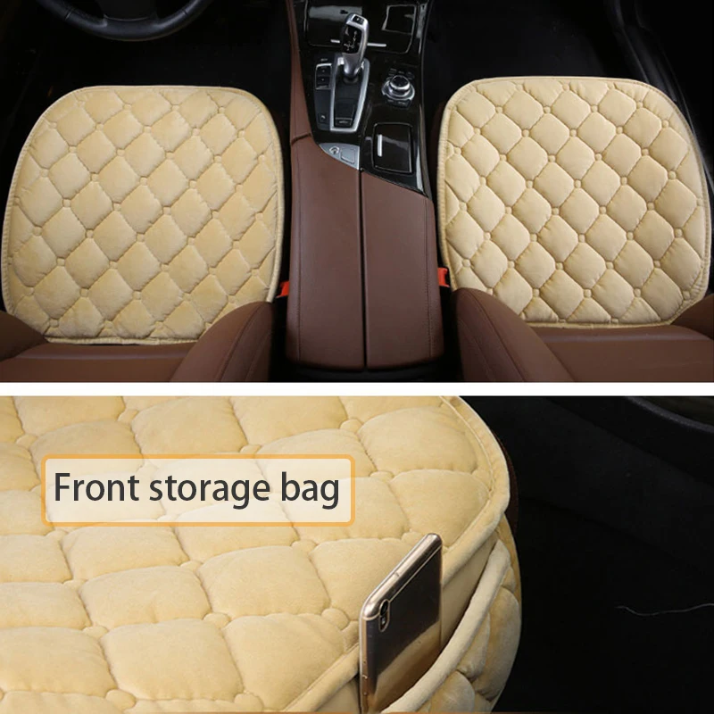 Warm Plush Car Seat Covers Front Rear Automobile Fiber Cushion