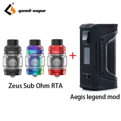 Новый Geekvape Aegis Легенда коробка мод с Zeus Sub Ом бак 5 мл vape распылитель fit сетка катушка 810 капельный наконечник испаритель Zeus X RTA