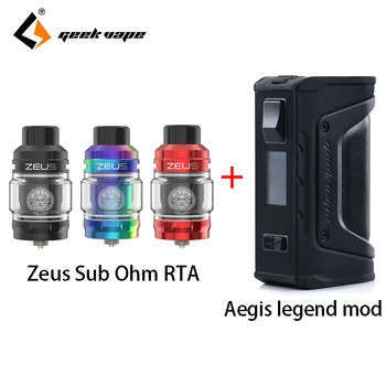 

New Geekvape Aegis Legend Box Mod with Zeus Sub Ohm Tank 5ml vape atomizer fit mesh coil 810 drip tip atomizer VS Zeus X RTA