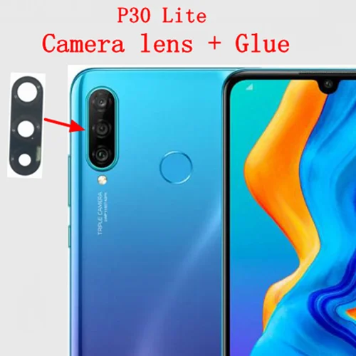 P30 lite 24MP Задний тыловой объектив камеры стекло Замена для huawei P30 P30 pro P30 lite P20 pro P20 lite с наклейкой - Цвет: P30 lite 24MP