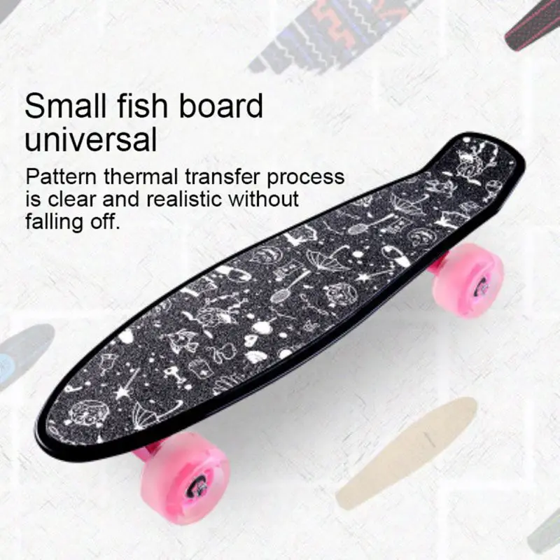 Для маленький крайсер, принт PatterSkateboard Стикеры Профессиональные Твердых/печатается анти-скольжения Водонепроницаемый клей single Rocker наждачная бумага