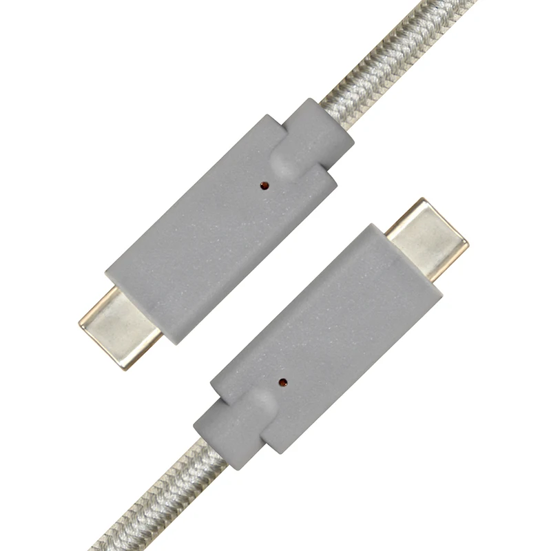 Кабель type-C кабель Gen2 USB C к USB C кабель для быстрой зарядки 3A 5G/10Gbps PD Серебристый Нейлон для ноутбука MacBook pad PC C205