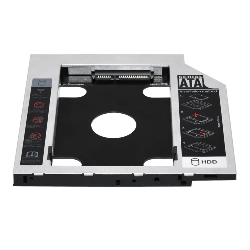 Sunvalley алюминиевый сплав и пластик 9,5 мм 2nd HDD Caddy SATA To SATA 3,0 для ноутбука DVD/CD-ROM Оптический отсек 2," HDD SSD чехол