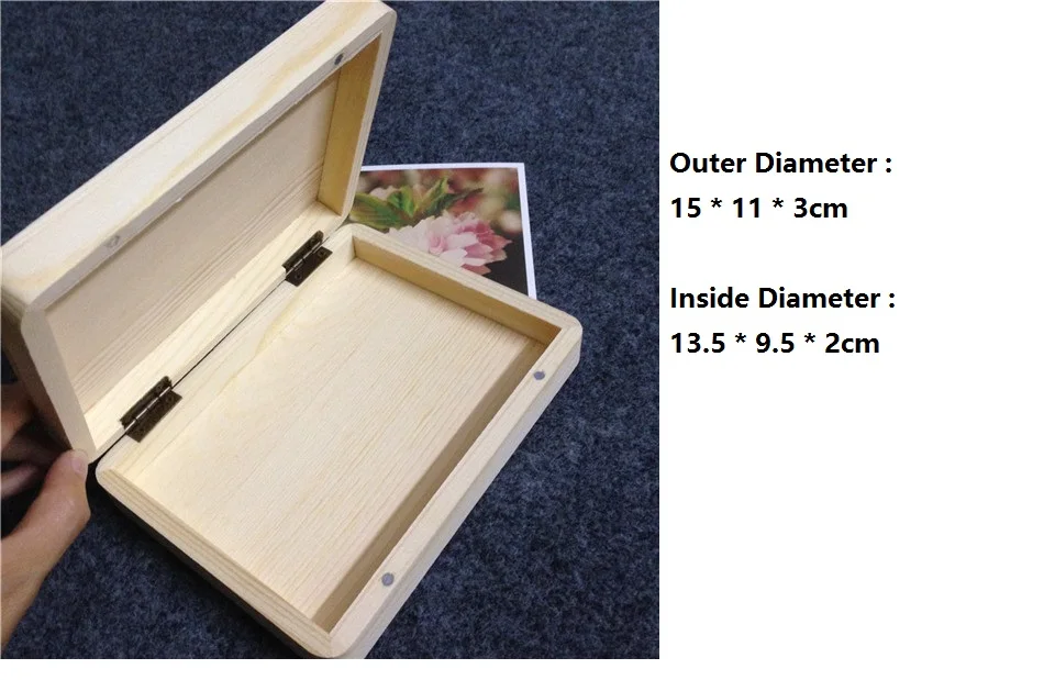 Магнитный чехол с застежкой, деревянная коробка для документов, свадебных фотографий, упаковочная коробка, ручная работа, декупаж, 15*11*3 см - Цвет: with magnet coverR1