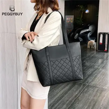 

Exquisite Ladies Simple Bag Fashion Solid Large Capacity Shopping Top-handle Bags Women Casual PU Leather Shoulder Handbags