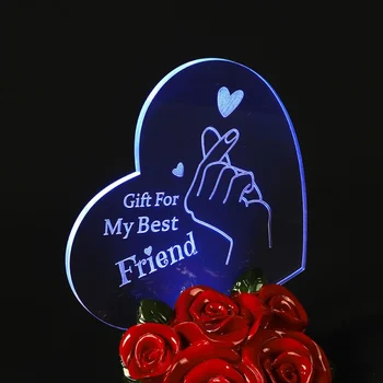 

Love Heart Shaped LED Light Etched Heart Lights Up Decoration and Gifts for Mom Family and Friends