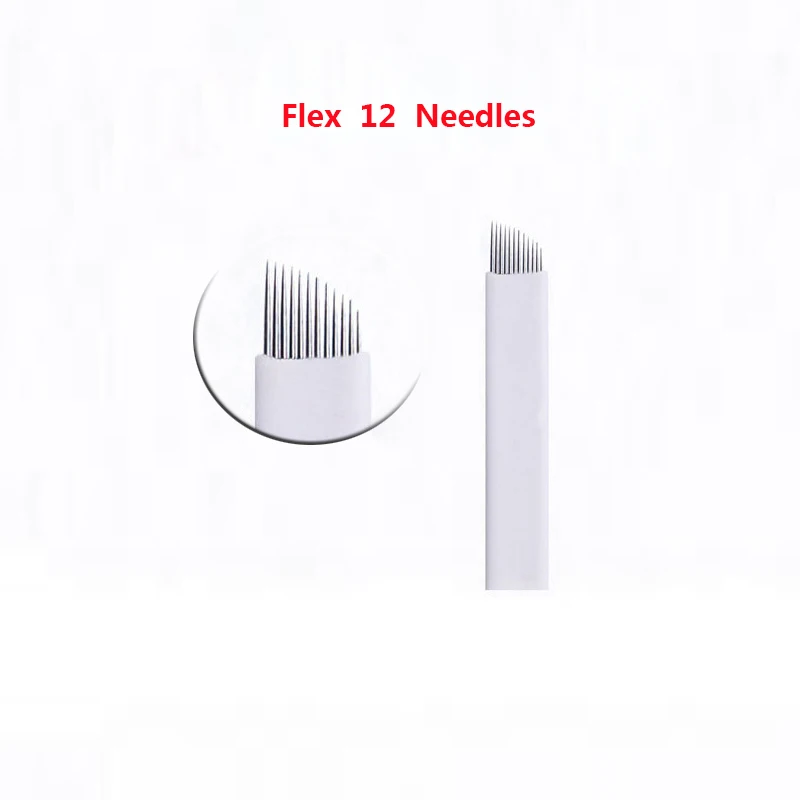 0,18/0,2/0,25 мм 12 Flex Microblading Permenent макияж шпильки 12 игла для татуировки Lamina Agulhas Tebori Blade для ручная ручка для бровей