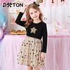 DXTON Winter Kids Dress For Girls Long Sleeve Toddler Vestidos Sequined Star Princess Girls Dress Cotton Children Dress Clothes ► Photo 1/6