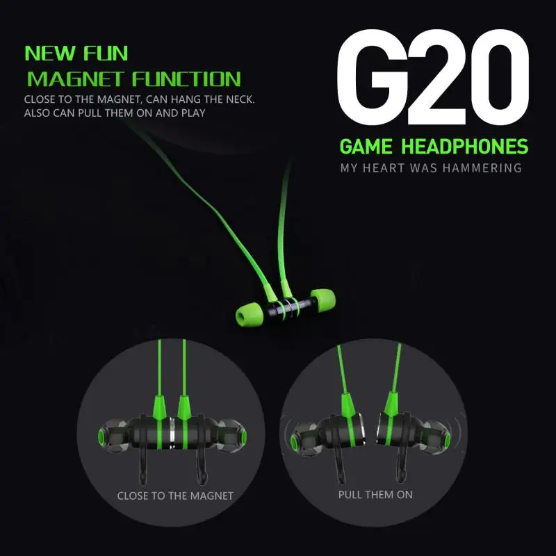 PLEXTONE G20 Earphones Gaming Magnetic Stereo 3 5mm In Ear Earphone Computer Earbuds With Microphone Headset gamer For phone PC