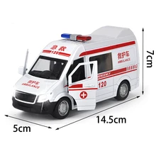  Sound Light Ambulance Police Car Model Pull Back Alloy Diecast DHL Ambulance Fire Vehicle Police Truck Toy for Boy Children Y177 