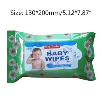 

10 Sheets Soft Alcohol Free Wet Wipes Kids Baby Moisturizing Tissues Cleaning
