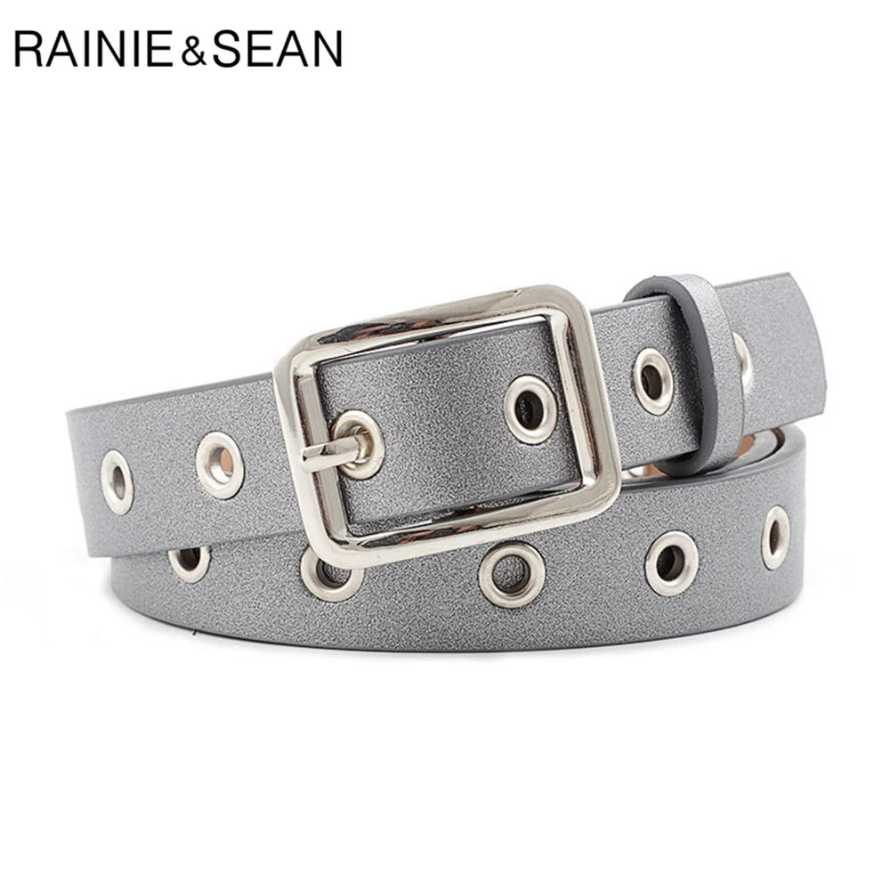 ladies black belt with silver buckle