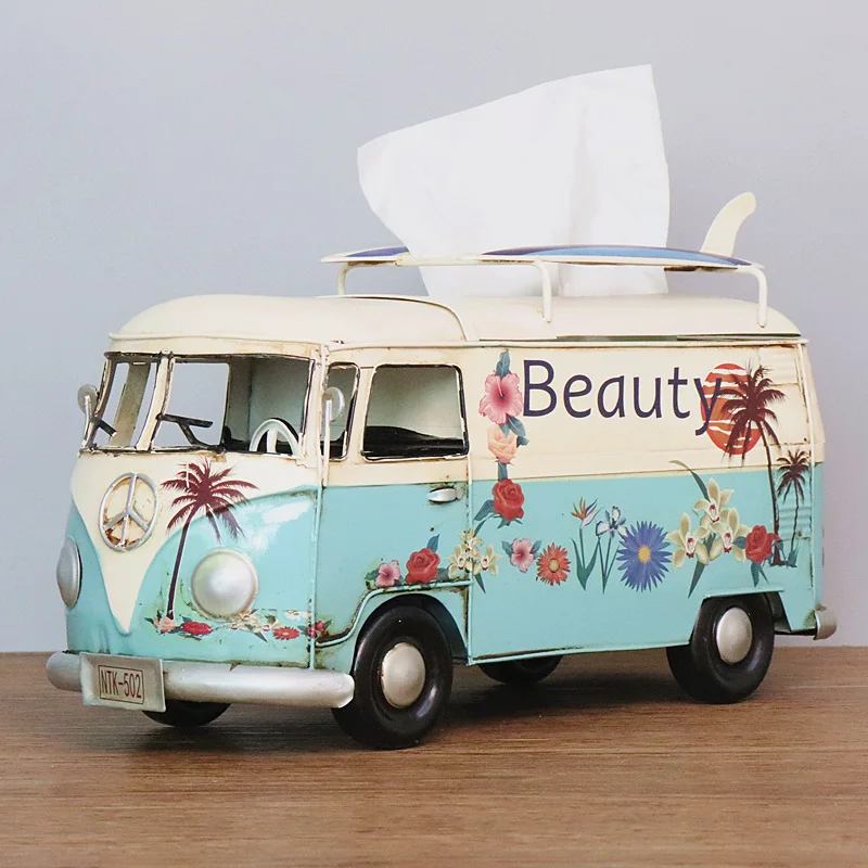 Multicolor-Flower-Bus-Model-Figurines-Retro-Car-Tissue-Box-Home-Decoration-Ornaments-Crafts-Vintage-Ornaments-Living (1)