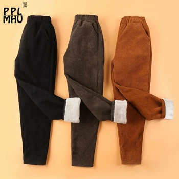 

Autumn Winter Corduroy Pants Women Plus Size 4XL Elastic Waist Harem Pants New Casual Corduroy Trousers Women Pantalon Mujer