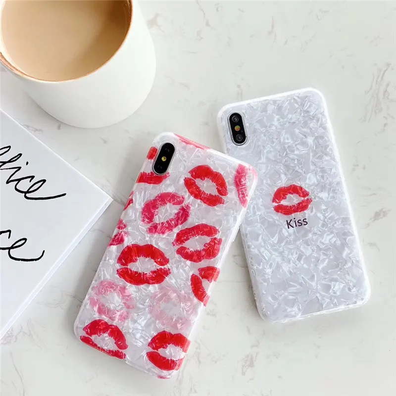 Applicable INS Wind Kiss Red Lips iphonexs MAX Phone Case iPhone 8 /7plus Shatter-resistant Soft XR6s Women's