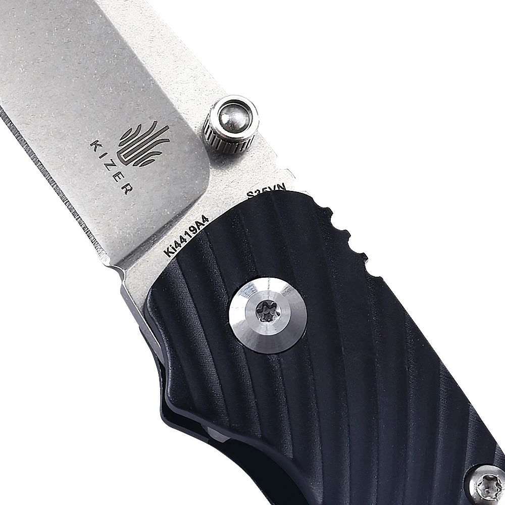 Карманный мини нож Kizer Ki4419A4 лезвие из серебра S35VN алюминиевая ручка