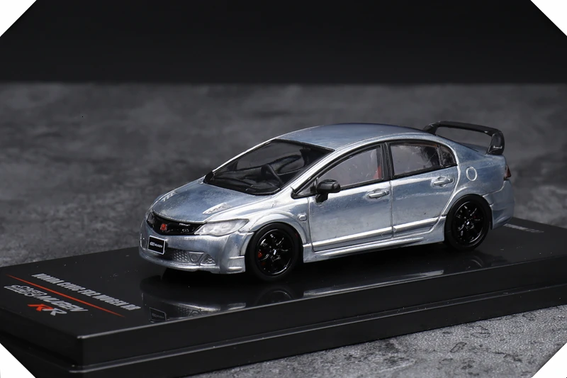 1: 64 масштабная литая под давлением металлическая Серебристая модель автомобиля Civic FD2 Mugen неограниченный миниатюрный сцена для мужчин изысканный подарок для моделирования