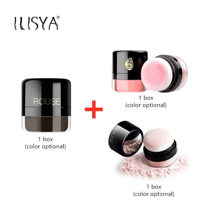 Solto da Caixa com Cabeça do Cogumelo Fina da Caixa Grupos da Composição pó do Blusher da Cara da Caixa pó da Linha Opcional 1 pó Cor