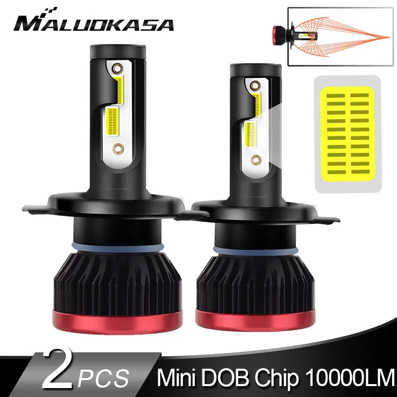 Tanie 2 sztuk H7 ledowa żarówka do reflektorów DOB 10000LM żarówka 50W Mini H4 światła samochodowe led H11 H8 HB3 HB4 żarówki led lampa samochodowa światła przeciwmgielne 12v