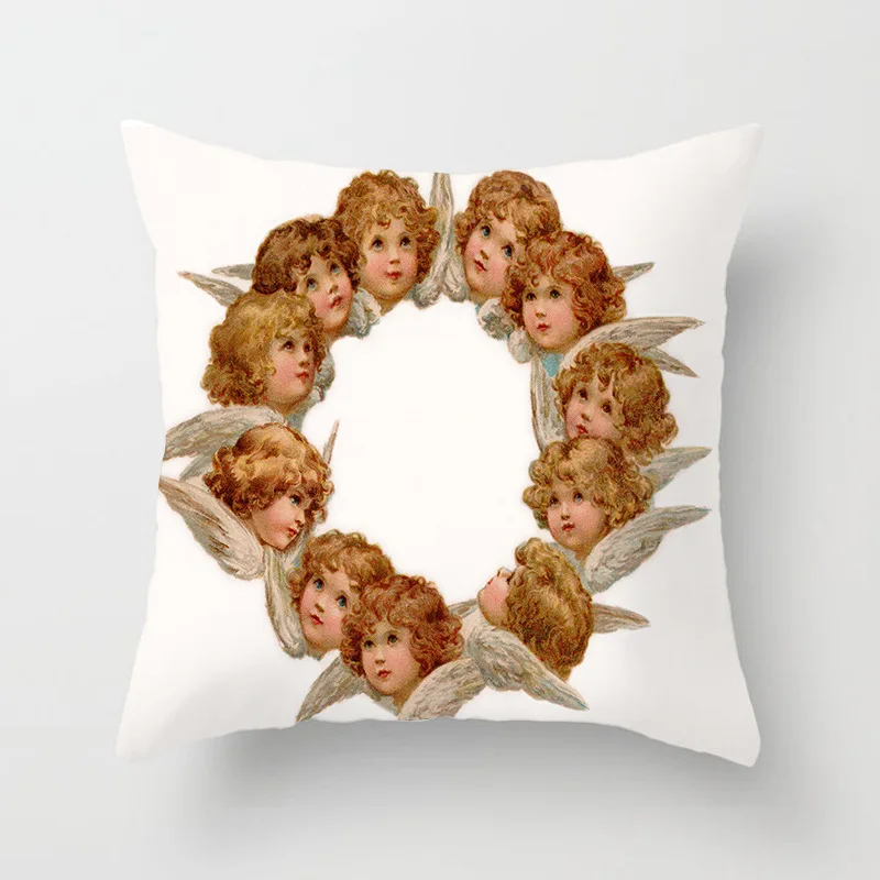 Lychee, Рождественская серия, чехол для подушки 45x45 см, оранжевый полиэстер, персиковая кожа, чехол для подушки для спальни, дома, офиса - Цвет: 17