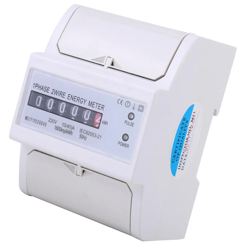 Топ 1 фаза 2 провод Din Rail электронный счетчик энергии измеритель kwh 10(40) Мощность потребления ватт счетчик энергии