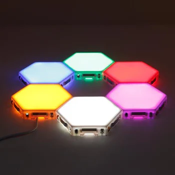 

5/10pcs Creative Hexagonal Colorful LED Night Light Modularization Touch-sensitive Quantum Lights Home Wall Decorative Lamps