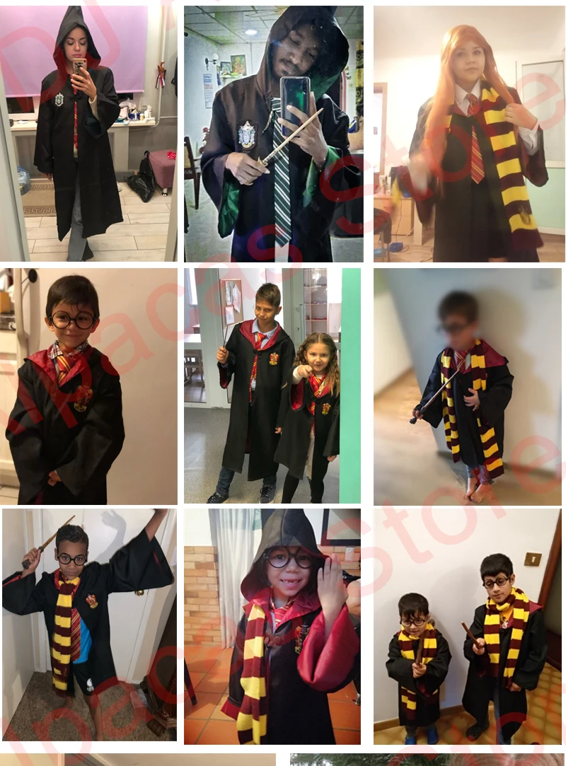 Ravenclaw Хатч патч Слизерин халат шарф Косплей Костюм Гриффиндор ожерелье Поттер костюм на Хэллоуин Гермиона школьная форма