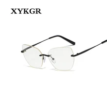 XYKGR ретро очки без оправы женские плоские зеркальные Мужские модные очки оправа трендовая Дамская оптическая компьютерная оправа для очков