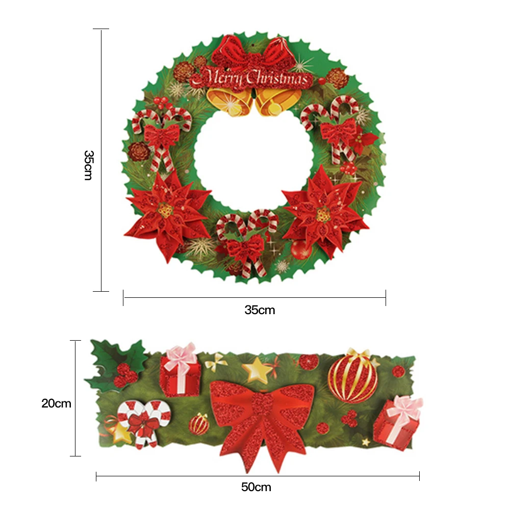 Рождественское украшение для дома бумажный Венок Дверь орнамент гирлянда украшение Рождественская елка Xmas DIY Новогоднее украшение