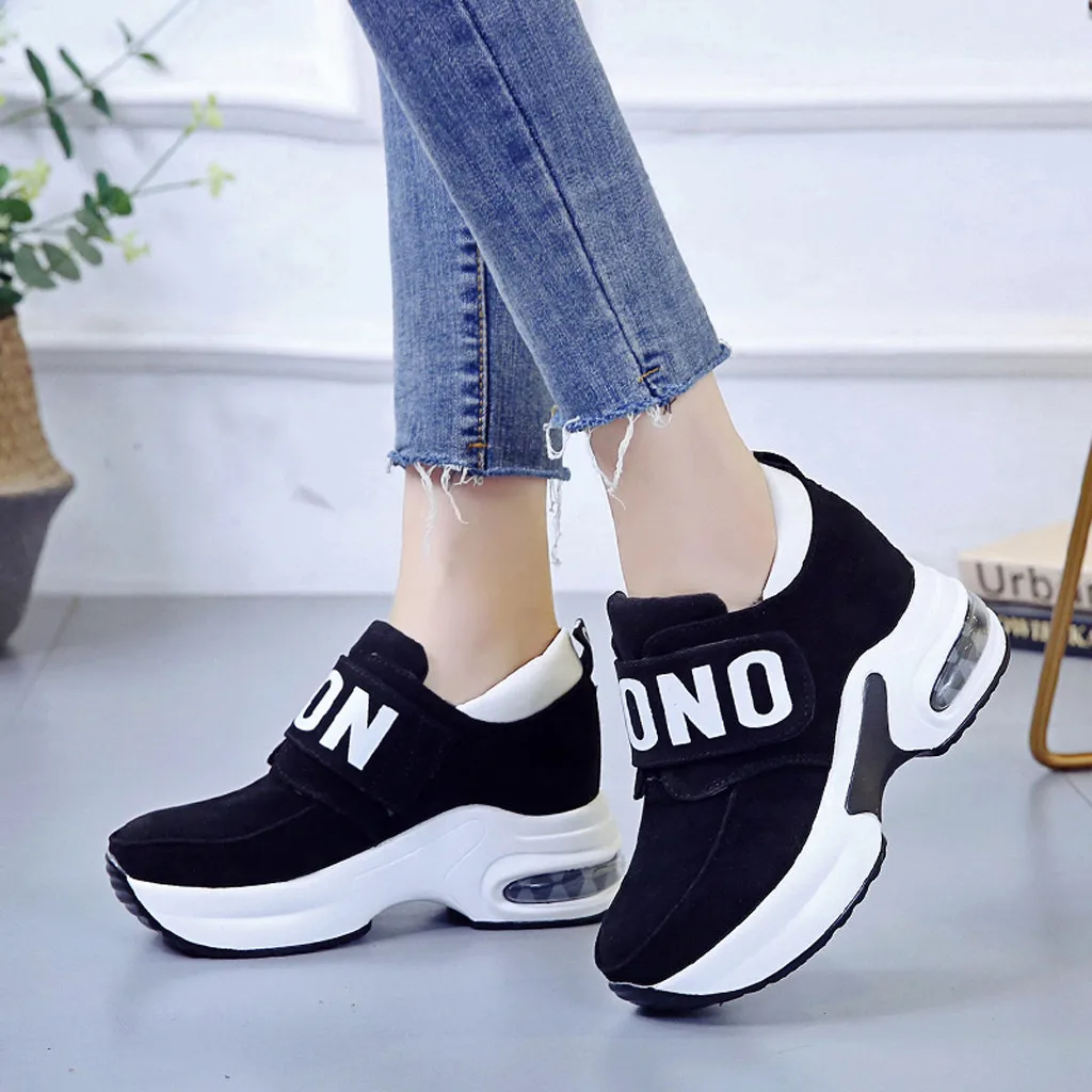 fashion letter slip on wedge sneakers