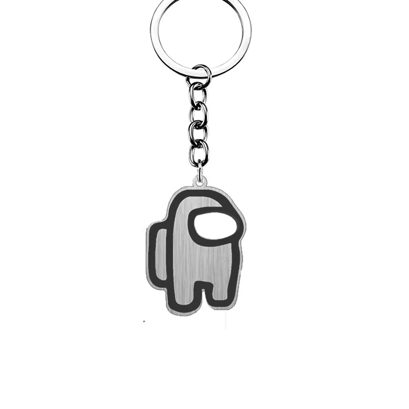 

Among US Keychains Cute Cartoon Stainless Steel Colorful Keyrings Creative Car Bag Couple Keychain Pendant Key Rings Gifts
