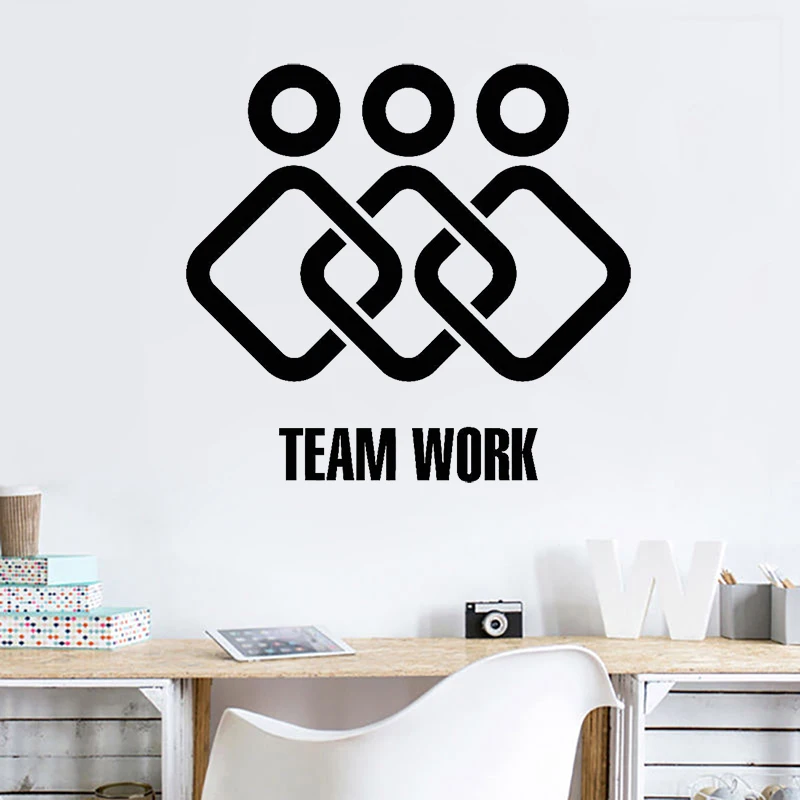 Командная работа виниловая наклейка на стену Quste для декора офисных стен Logotype