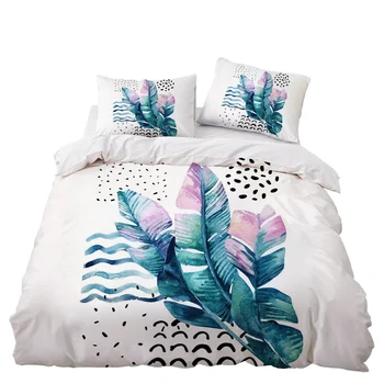 

Tropical Monstera Bedding Set Bedroom Decor White Bedspread Microfiber Hypoallergenic Zipper 1PC Duvet Cover Pillowcase
