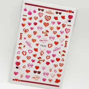 

3D Nail Sticker Love Heart Glasses Line Slider Nails Art Decoration Wraps Decals Design Adhesive Manicure Tips Stickers Pegatina