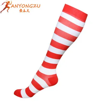 

6PCS=3pair 2020 Women Popular Compression Stockings Outdoor Cycling Running Speed Dry Protection Leg Pressure Breathable Stripes