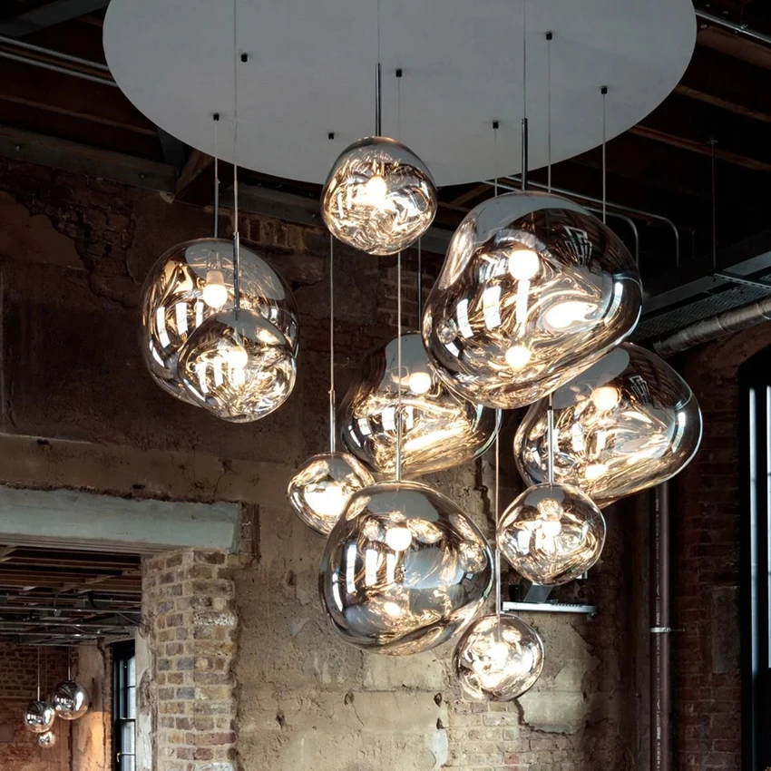 

Nordic Led Pendant Lights Lighting Lustre 100% Glass Lava Pendant Lamp Hanging Lamp Master Bedroom Bar Europe Kitchen Lights