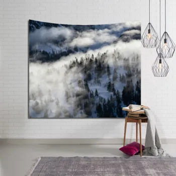 

Woodland Scenics Wall Tapestry Hanging Polyester Sea Wave Sunset Glow Scenic Bohemian Colored Printed Decorative Dorm Home Decor
