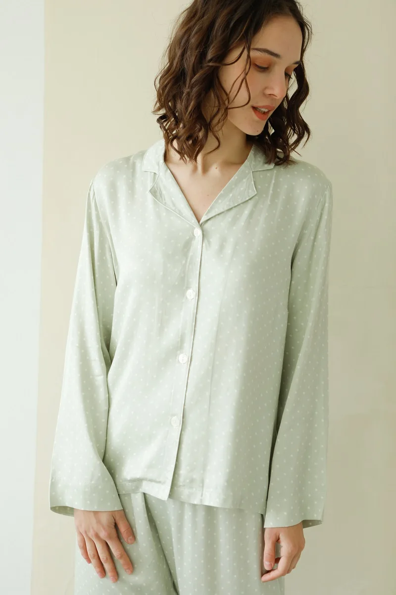 luz verde solto sleepwear primavera outono