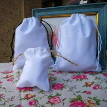 Белый хлопок подарочная упаковка мешок 8x10 см x 9 см x 12 см x 10x15 см(13x17 см Упаковка из 50 мешочек для драгоценностей с завязкой
