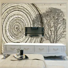 Пользовательские обои дерево кольца художественный фон стены водонепроницаемый росписи