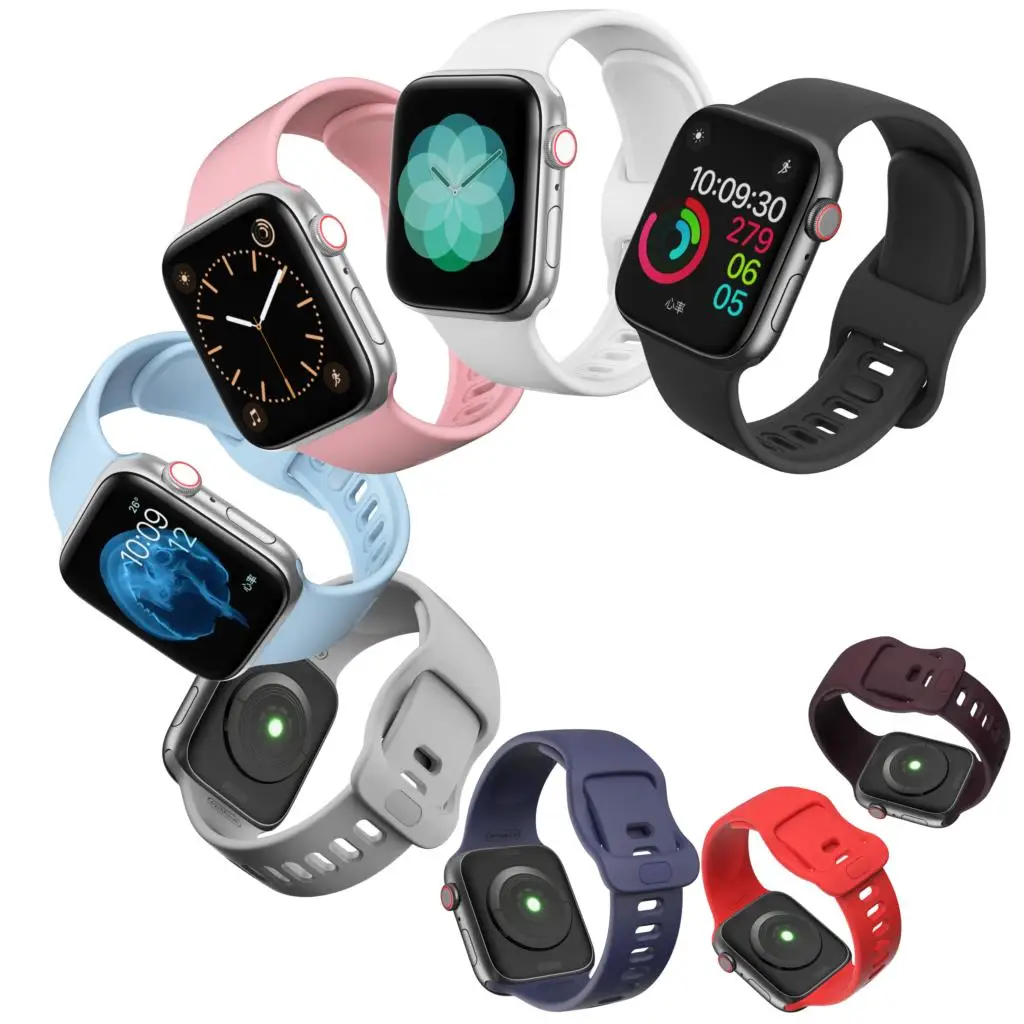 Спортивный силиконовый ремешок для Apple watch 5, 4 ремешка, 44 мм, 40 мм, iWatch band, correa, 42 мм, 38 мм, ремешок для часов, pulseira, Apple watch, 5, 4, 3, 2, 44