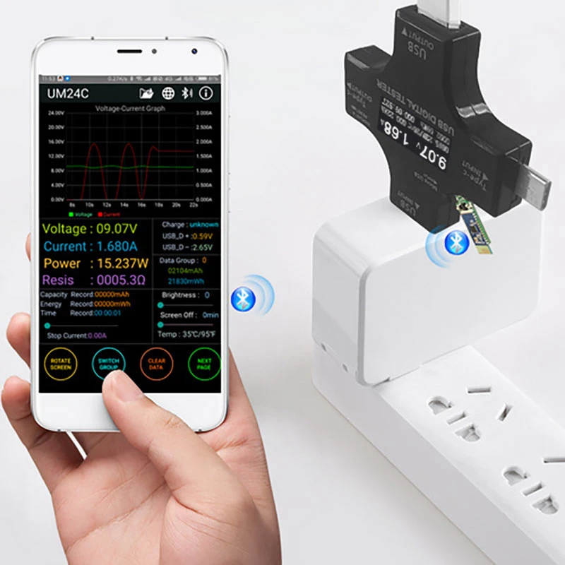 USB C метр тестер тип-c USB мультиметр тестер тока напряжение нагрузки сопротивление PID цифровой тестер температуры с tft-дисплеем