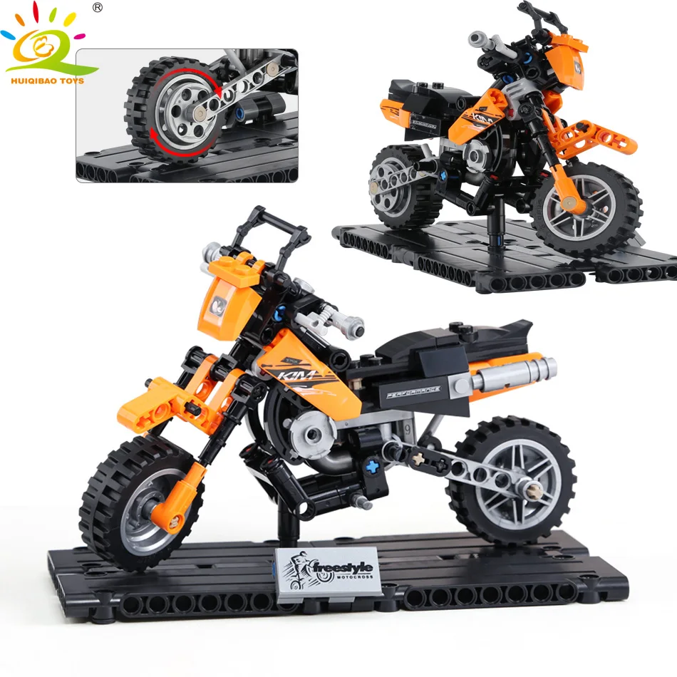 Kaufen Off Road Motorrad Modell Bausteine kompatibel Legoingly Technik Geschwindigkeit autocycle auto stadt Steine Pädagogisches Kinder Spielzeug